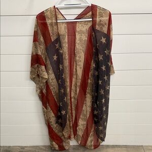 American Flag Kimono Cardigan